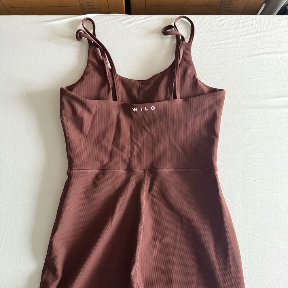 Wilo‎ The Label Flare Leg Jumpsuit Ribbed Athleisure Yoga Pilates Dance Sz M - Picture 6 of 16